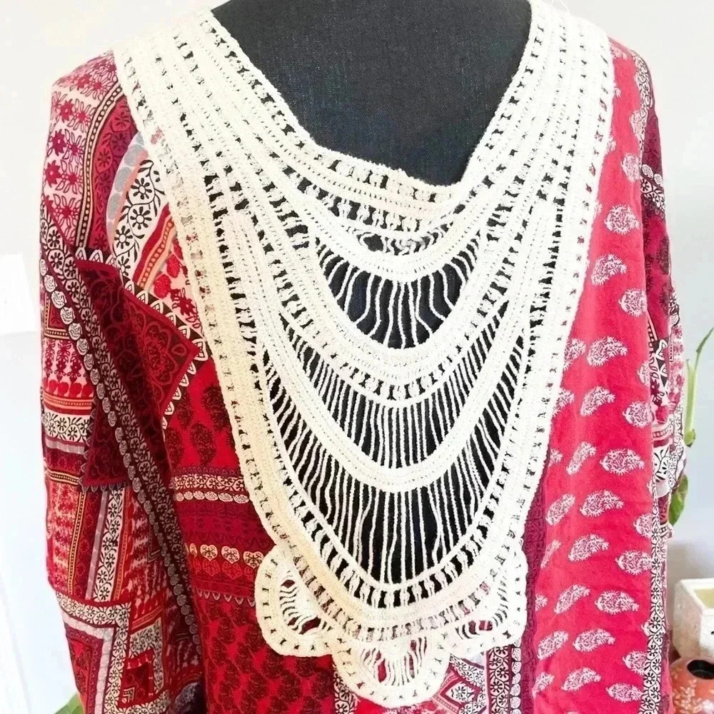 Boho Style Open Front Poncho - Picture 3 of 5